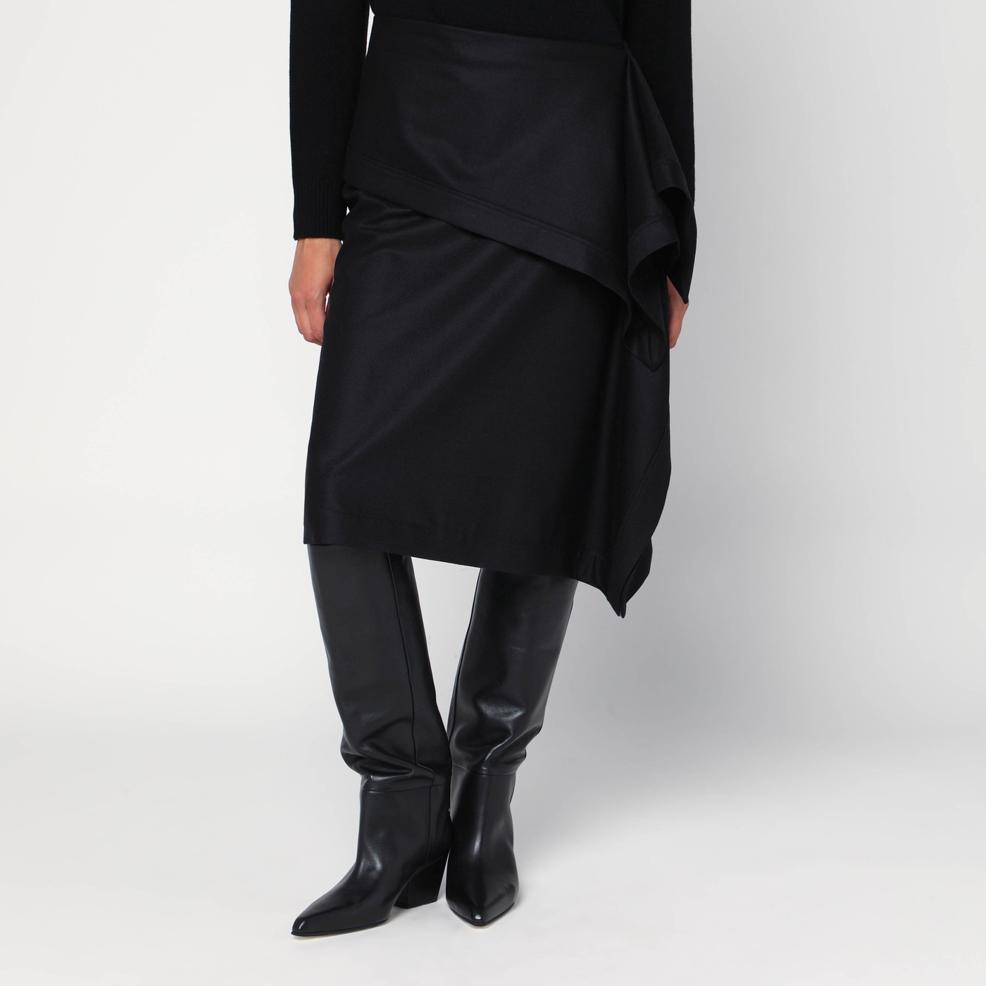 Ferragamo Asymmetric black skirt with basque TheDoubleF