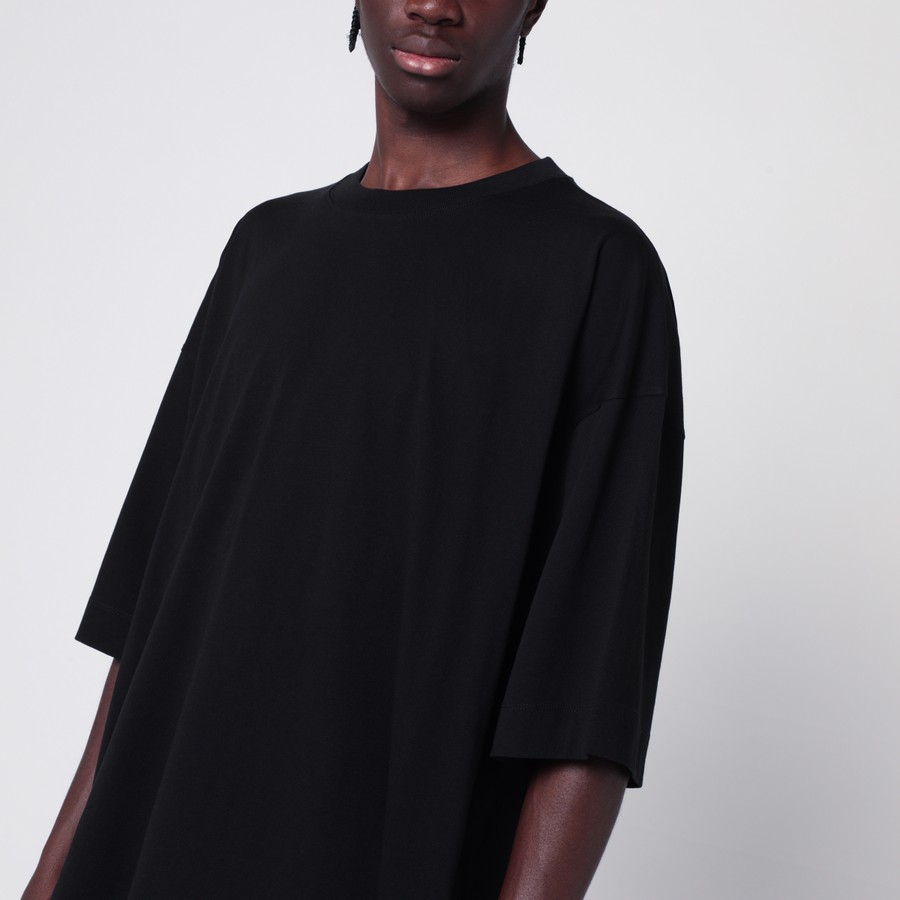 【送料&関税込】Dries Van Noten Black Cotton Hubbot T-shirt Dries Van Noten Oversized black cotton T-shirt | TheDoubleF