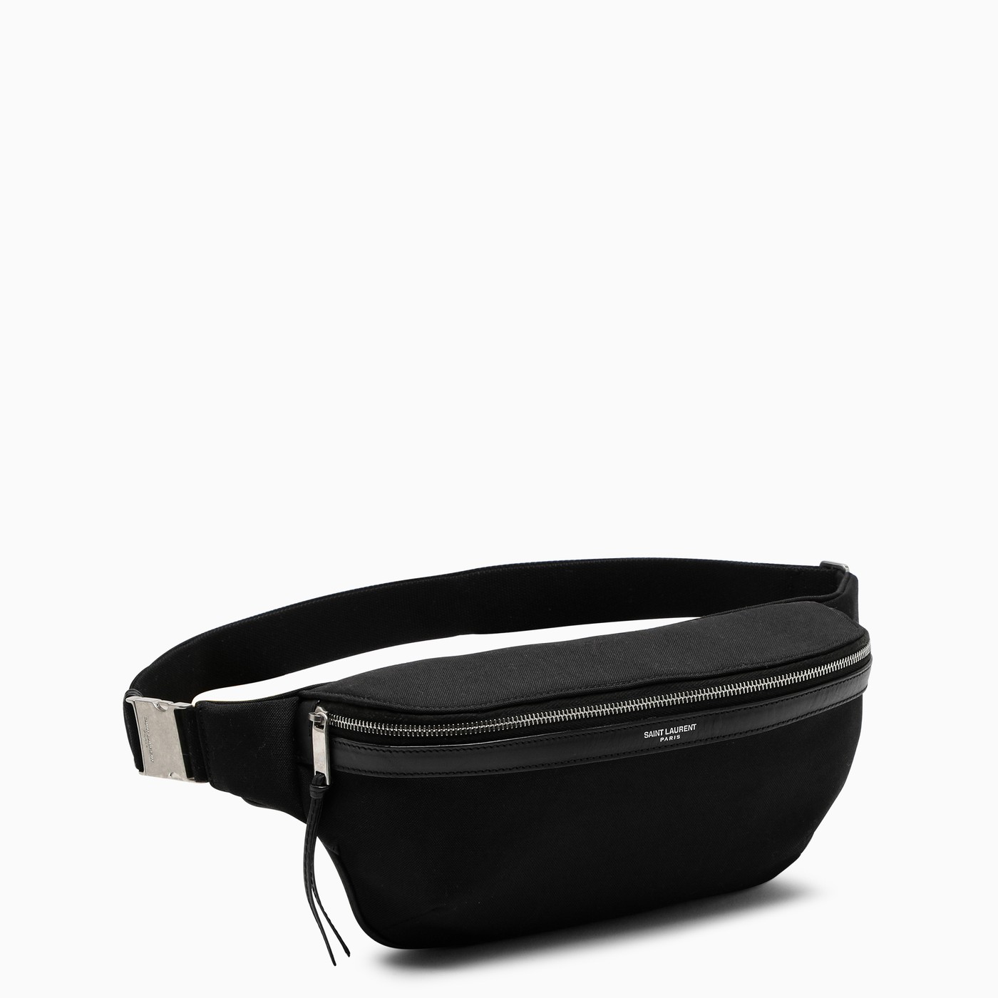 black canvas fanny pack
