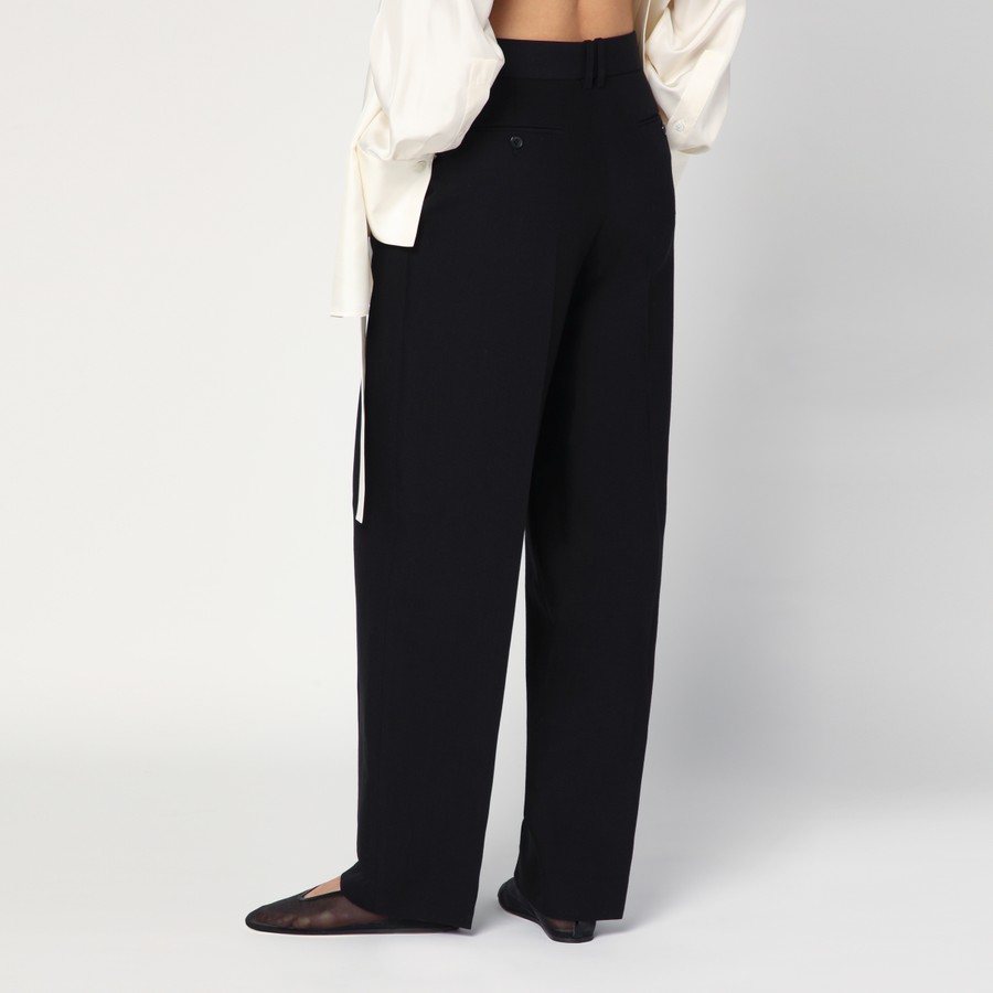 ボトムスその他 The Row Lilas trousers in black wool and linen Lilas wool and linen-blend wide-leg pants in black - The Row