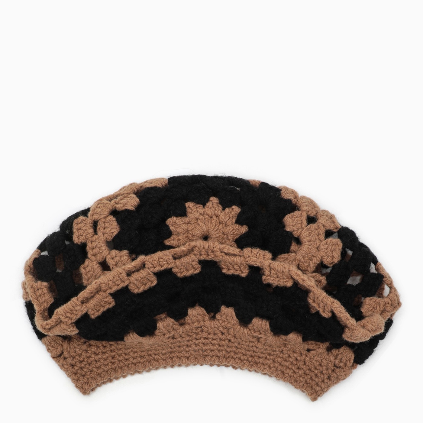 GANNI Black/hazelnut crochet hat TheDoubleF