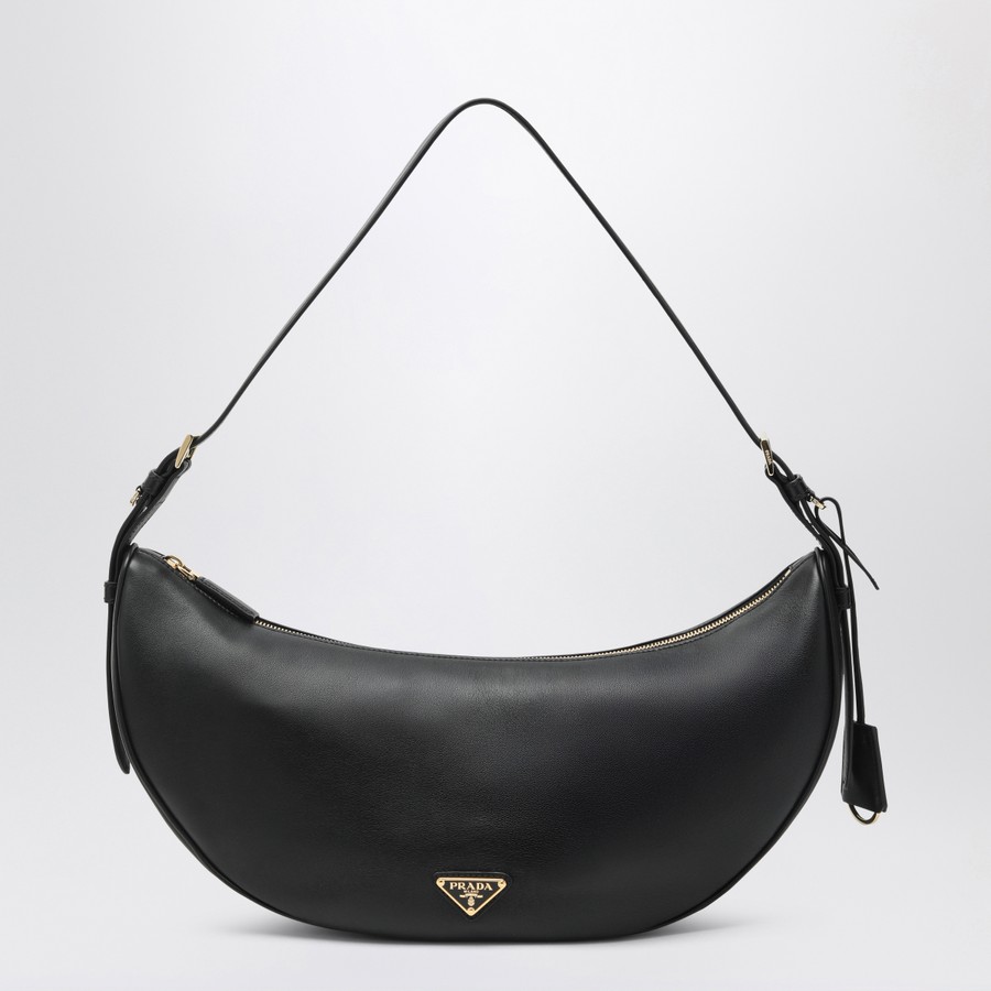 関税込！【PRADA】プラダ Demi-Lune Large Shoulder Bag Natural Prada Demi-lune Large Leather Shoulder Bag | PRADA