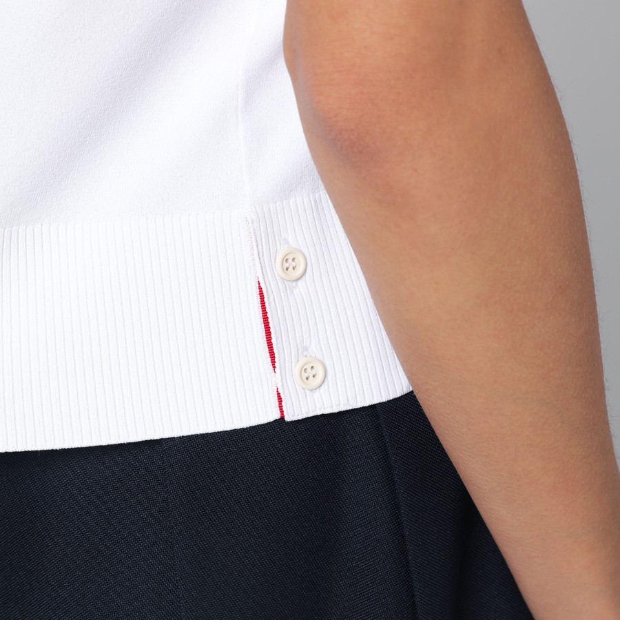 Tシャツ・カットソー Thom Browne White T-Shirt With Tricolour Detail Thom Browne White T-shirt With Tricolour Detail Men | ModeSens