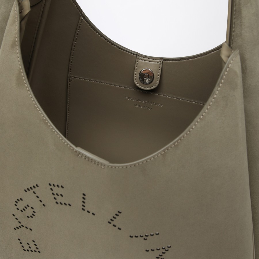 Stella McCartney Large Khaki Hobo Bag with Logo | TheDoubleF