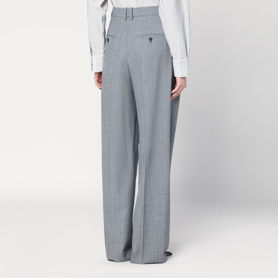 パンツ SAINT LAURENT Woman Pants Grey 824389Y7K17 9787 Saint Laurent Wide light grey wool trousers | TheDoubleF