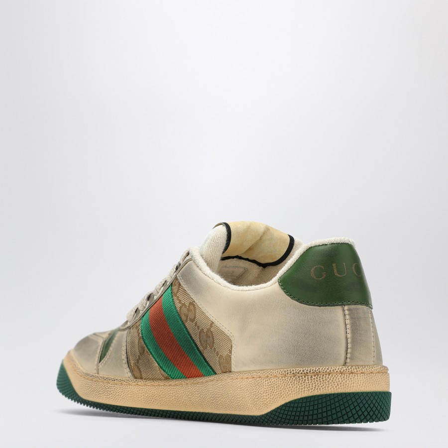 GUCCI Beige Screener sneakers in Original GG fabric | TheDoubleF
