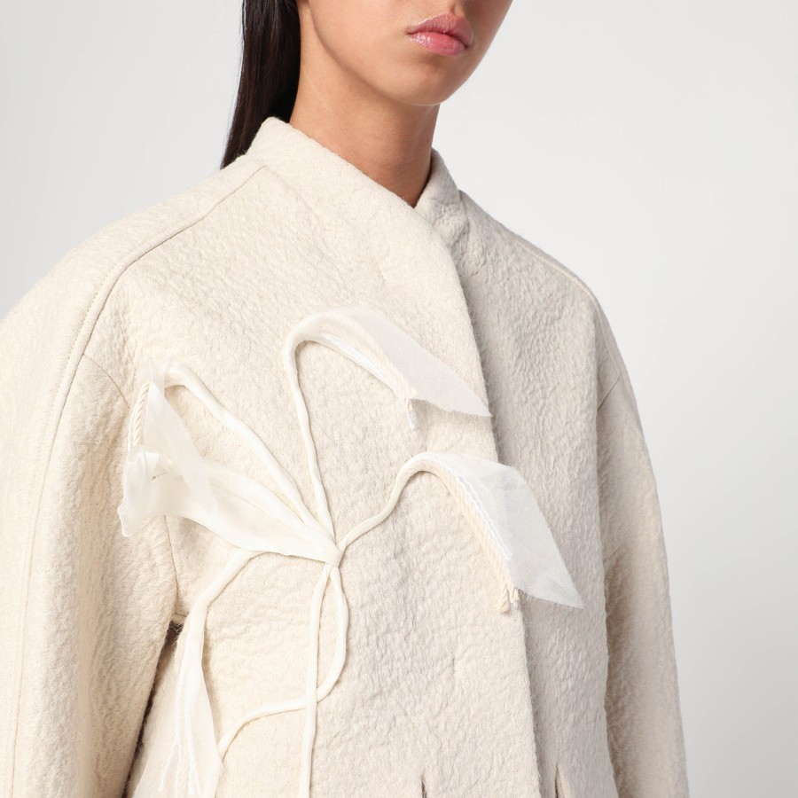 ジャケット MKDT STUDIO Jacket in boiled wool ecru MKDT Studio Jacket in boiled wool écru | TheDoubleF
