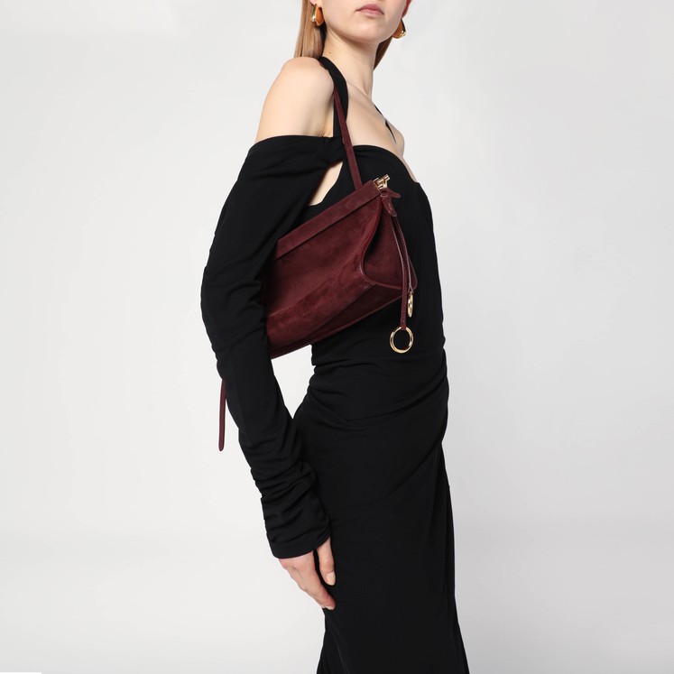 Alaïa Le Teckel small bag dark red bi-material | TheDoubleF