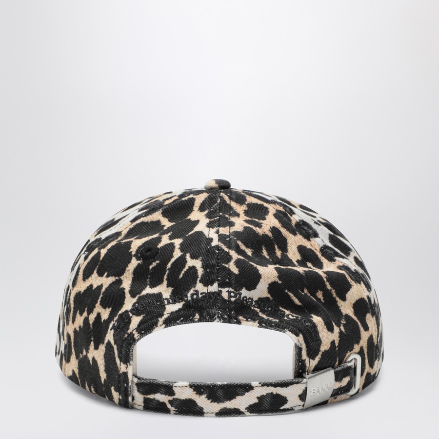 【関税&送料込】Ganni Leopard-Print Canvas Baseball Cap Leopard Leopard Canvas Cap | GANNI US