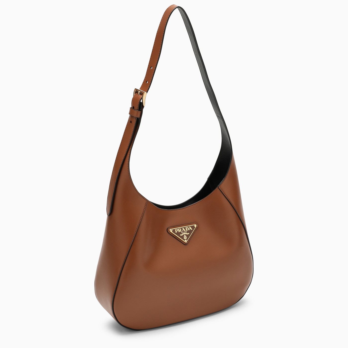 Prada Cognac leather shoulder bag TheDoubleF