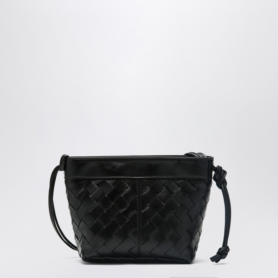 Bottega Veneta Black small shoulder bag in Intrecciato | TheDoubleF