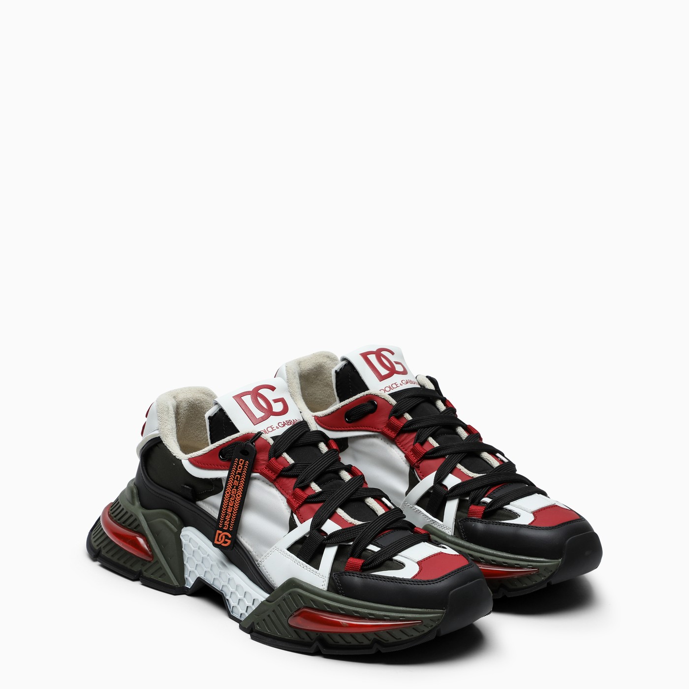 dolce and gabbana red and black sneakers