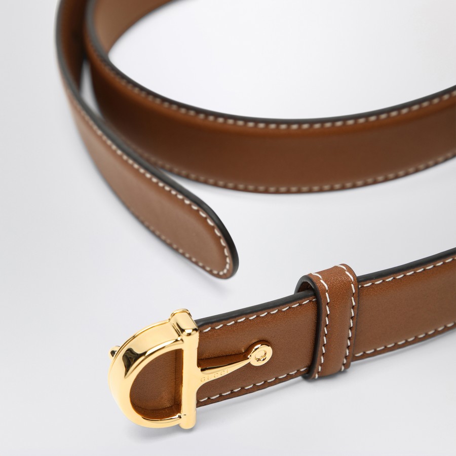 ベルト GUCCI SLIM LEATHER-COLORED BELT WITH HALF BUCKLE GUCCI Slim leather-colored belt with half buckle | TheDoubleF