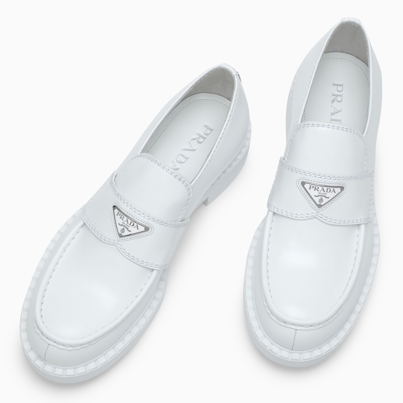 prada loafers white