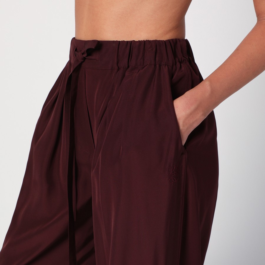 パンツ LOEWE BORDEAUX PALAZZO TROUSERS IN SILK Loewe Bordeaux palazzo trousers in silk | TheDoubleF