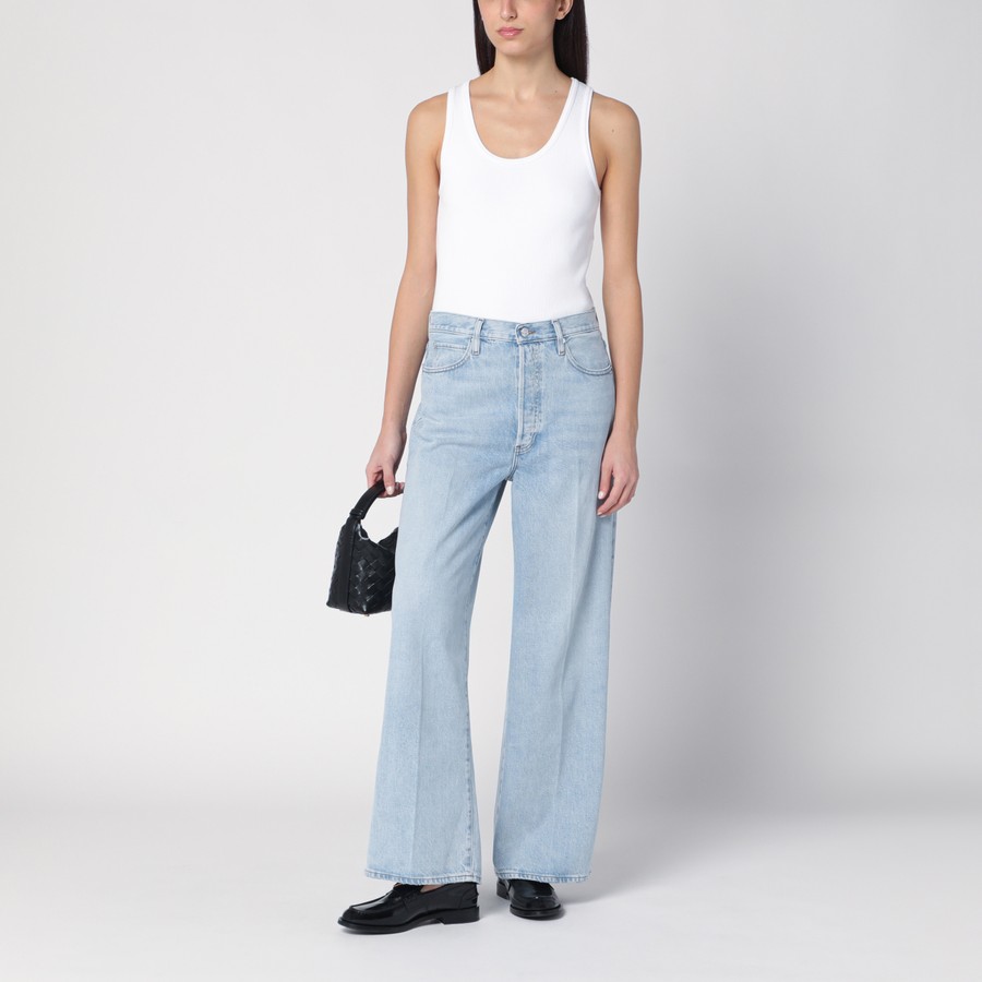 デニム・ジーパン FRAME Women Denims LLBW967 ETIG BLUE Frame Low Baggy Wide Leg Jeans in Organic Denim | TheDoubleF