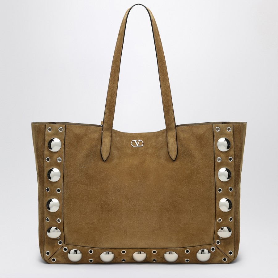 トートバッグ VALENTINO GARAVANI NELLCOTE LARGE SUEDE LEATHER TOTE VALENTINO GARAVANI Nellcôte Embellished Suede Tote Bag for