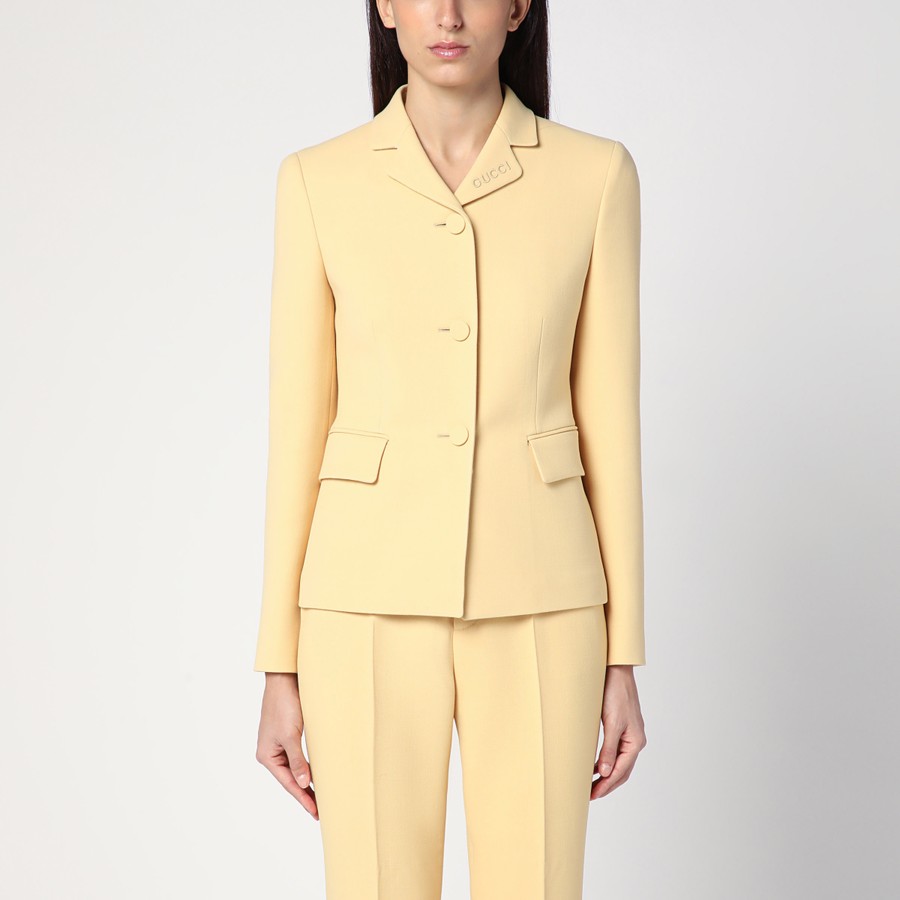 ジャケット GUCCI Cream coloured wool crepe jacket GUCCI Cream coloured wool crêpe jacket | TheDoubleF