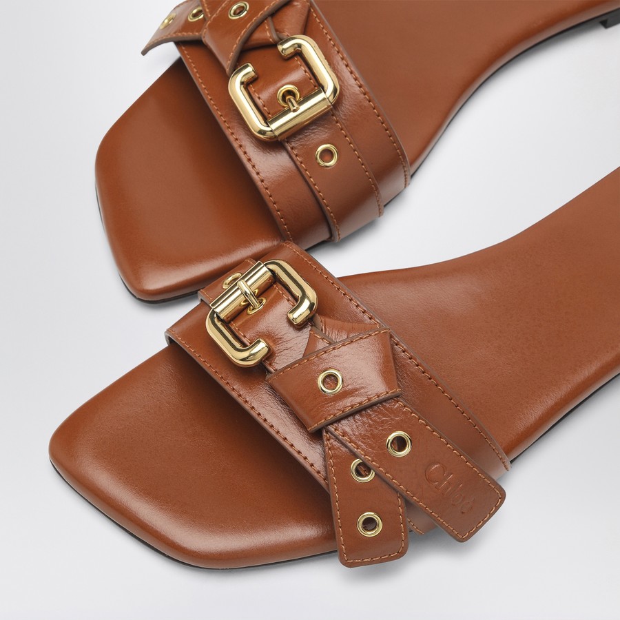 【関税&送料込】Chloe Clay Brown Low Heel Shoes In Leather Chloé Chloe Clay Brown Low Heel Shoes In Leather Women