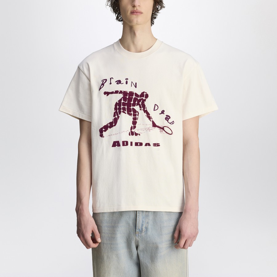 adidas x Brain Dead Ivory cotton T-shirt with logo | TheDoubleF