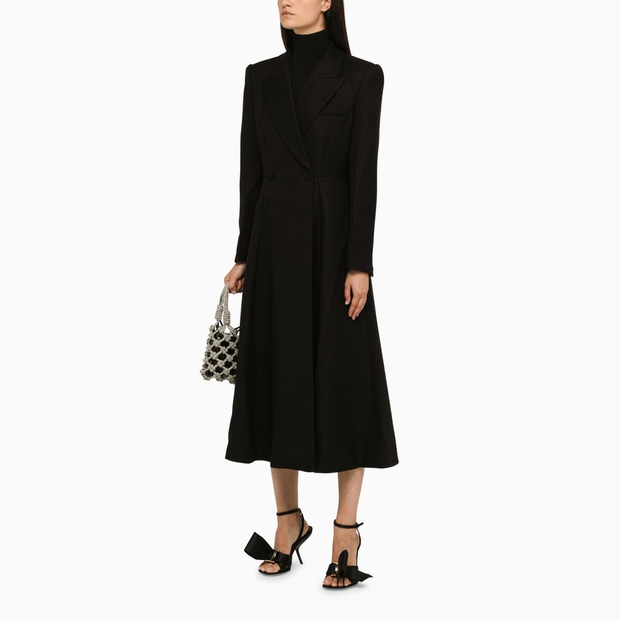 Double-Breasted Wool Coat in Black – Roland Mouret