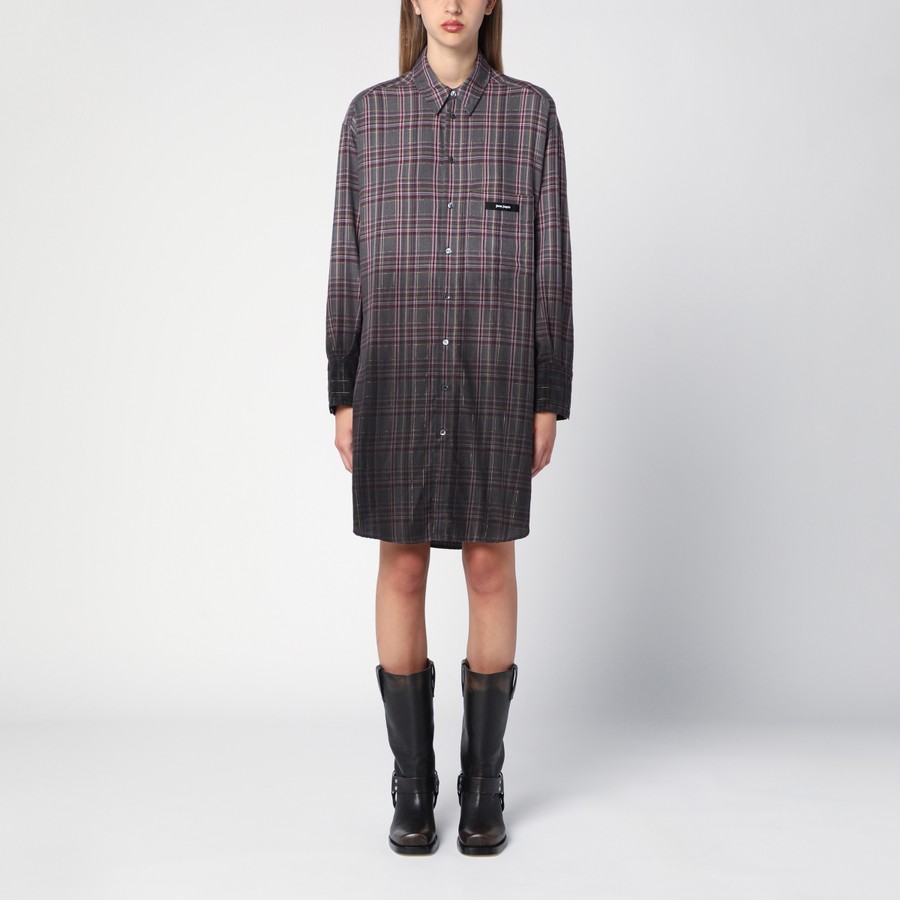 ワンピースその他 Palm Angels Checkered chemisier dress with logo Palm Angels Checkered chemisier dress with logo | TheDoubleF
