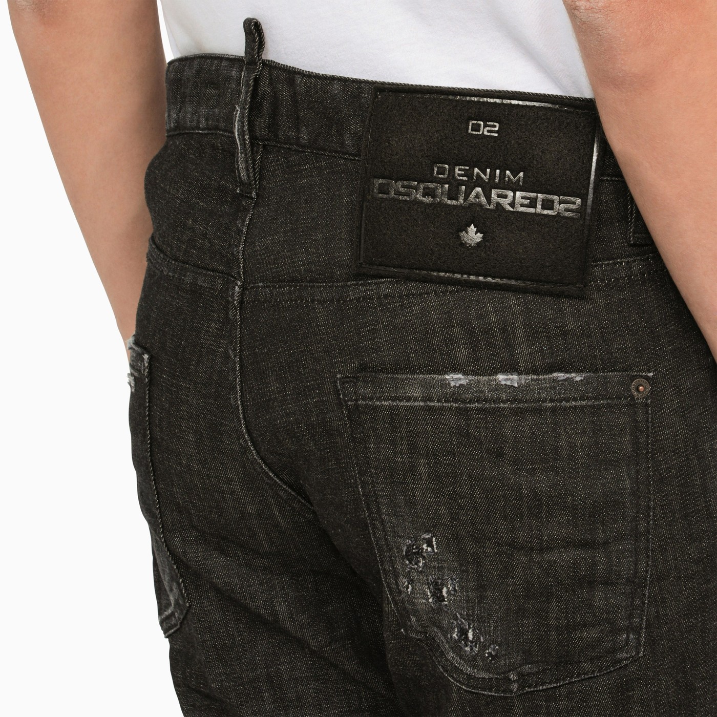 Dsquared2 Black Cool Guy jeans with wear TheDoubleF