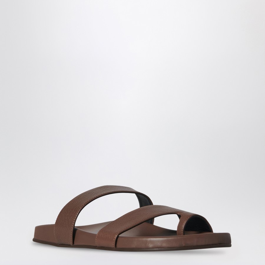 [TheRow] Hugh レザーサンダル F1593L602LTBR The Row Hugh Sandal in Leather | REVERSIBLE