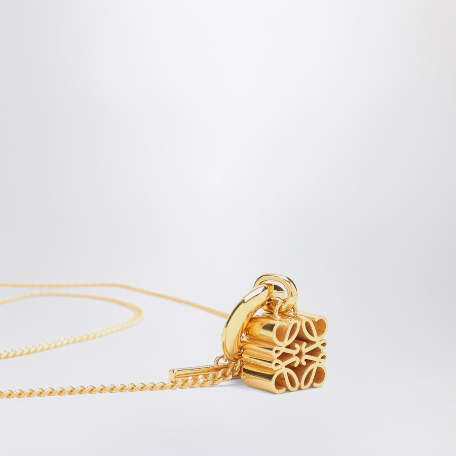 【LOEWE】Anagram necklace in gold-plated silver Anagram 24kt gold-plated sterling silver necklace in gold