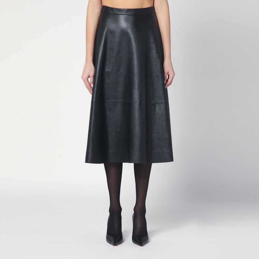 【関税&送料込】Balenciaga Black Leather Flared Skirt Balenciaga Black leather flared skirt | TheDoubleF