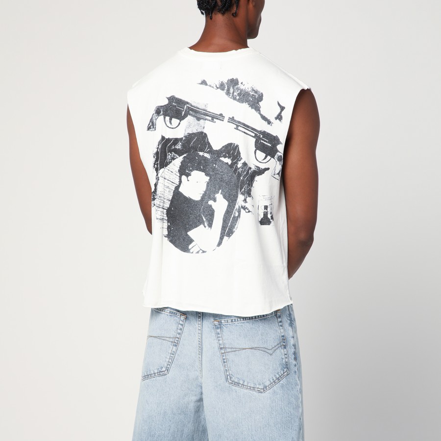 Enfants Riches Déprimés White sleeveless vintage-effect T