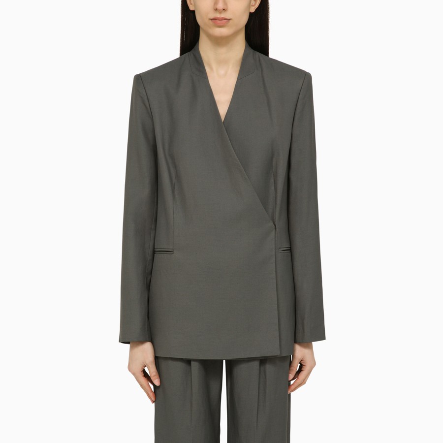 ジャケット Loulou Studio Sandyato single-breasted grey viscose blazer Loulou Studio Sandyato single-breasted grey viscose blazer