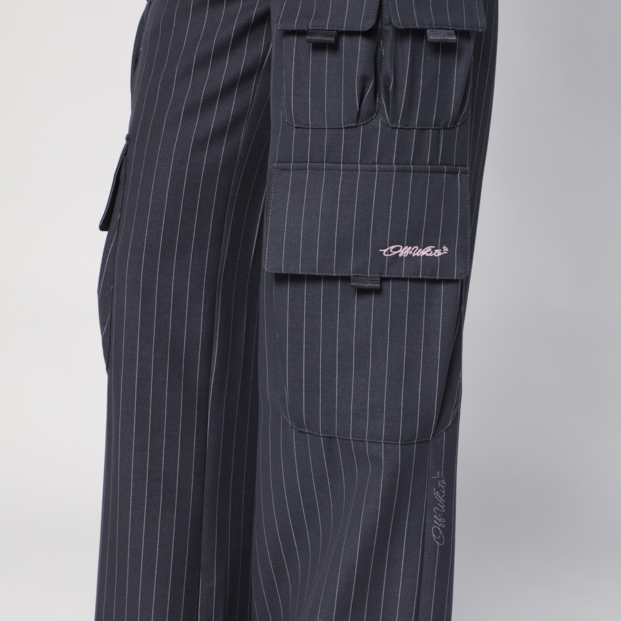 パンツ Off-White Wide Grey Pinstripe Cargo Trousers Off-White™ Wide grey pinstripe cargo trousers | TheDoubleF