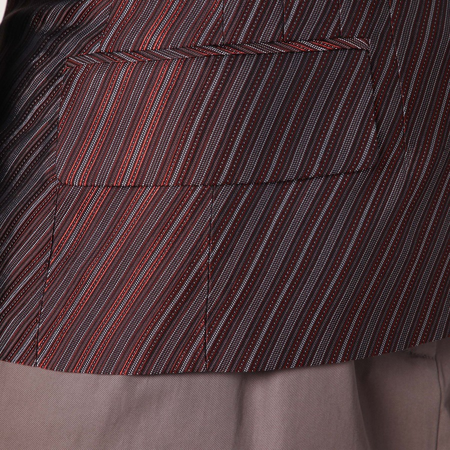 ジャケット Dries Van Noten Burgundy striped jacket with padded balls Dries Van Noten Burgundy striped jacket with padded balls
