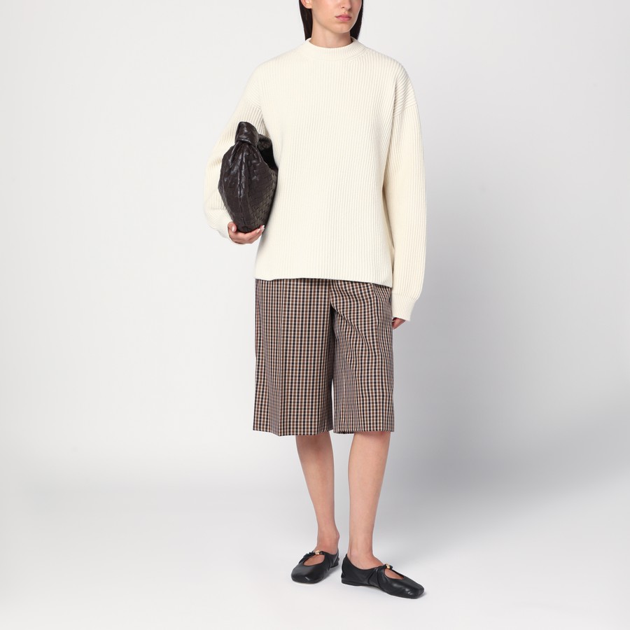 【関税&送料込】Jil Sander Brown Check Wool Bermuda Shorts Jil Sander Brown check wool bermuda shorts | TheDoubleF
