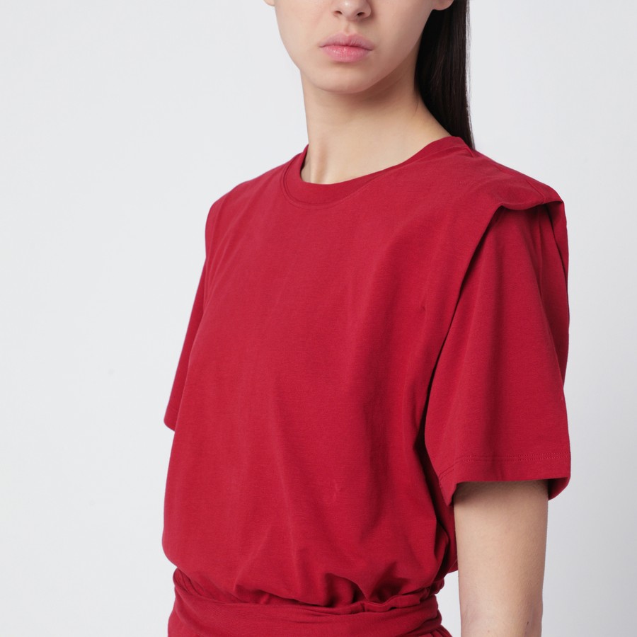 ISABEL MARANT Cherry-coloured Zelitos cotton T-shirt | TheDoubleF