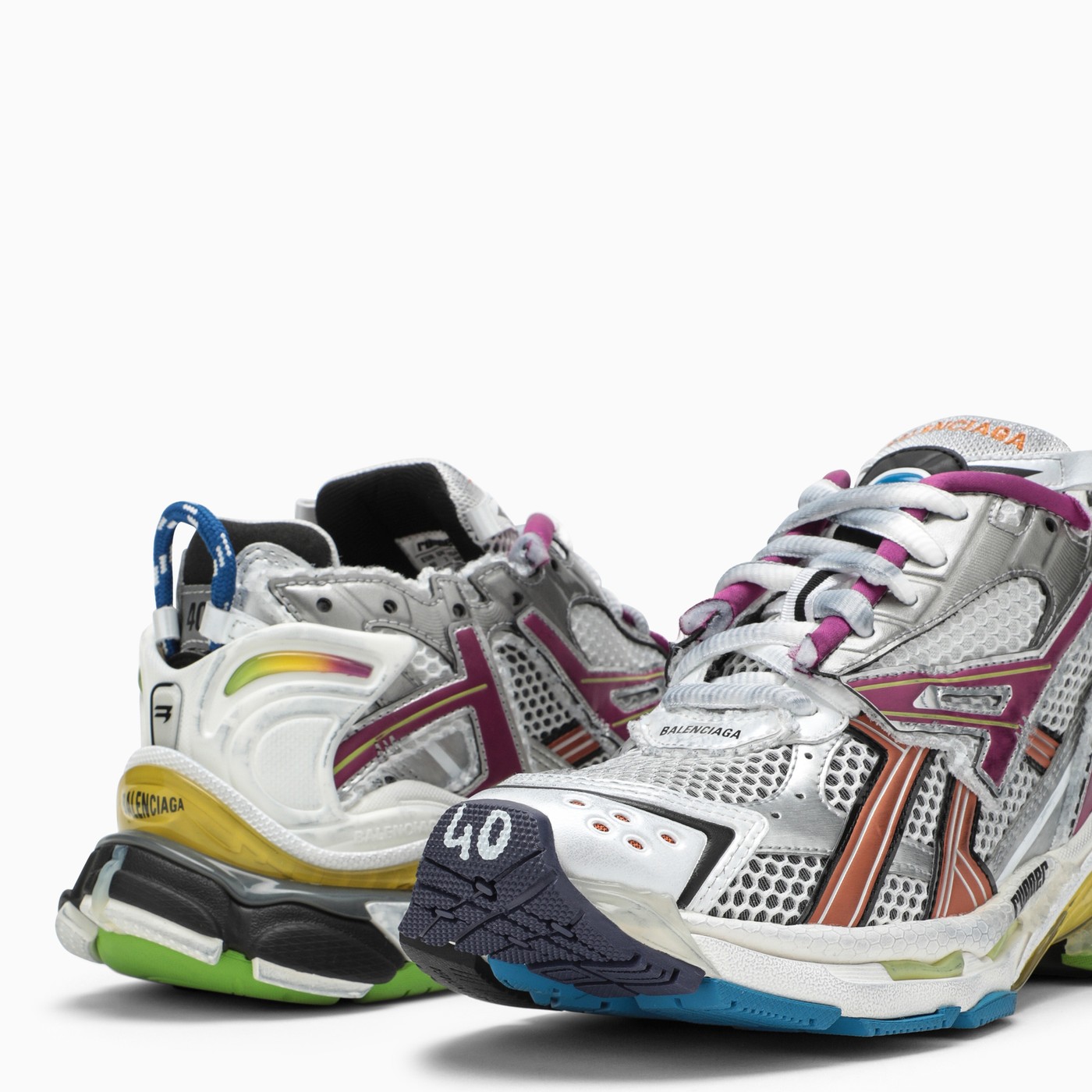 Balenciaga White/multicolor Runner lowtop sneakers TheDoubleF