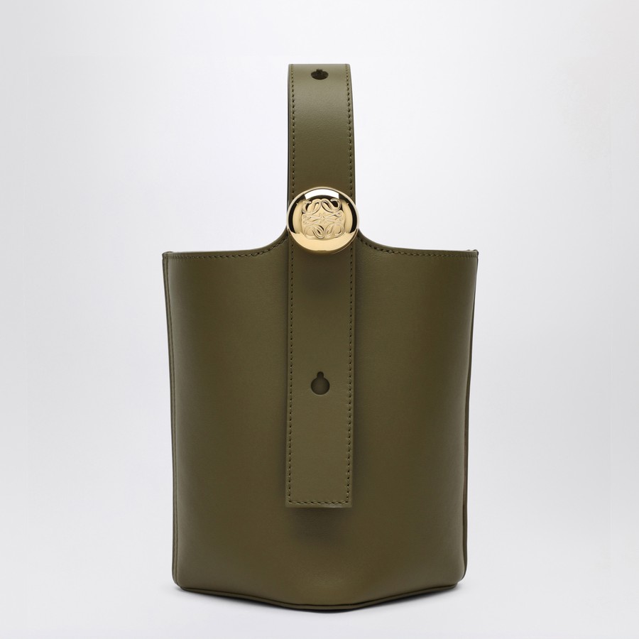 Loewe Olive green calfskin Pebble Bucket small bag | TheDoubleF