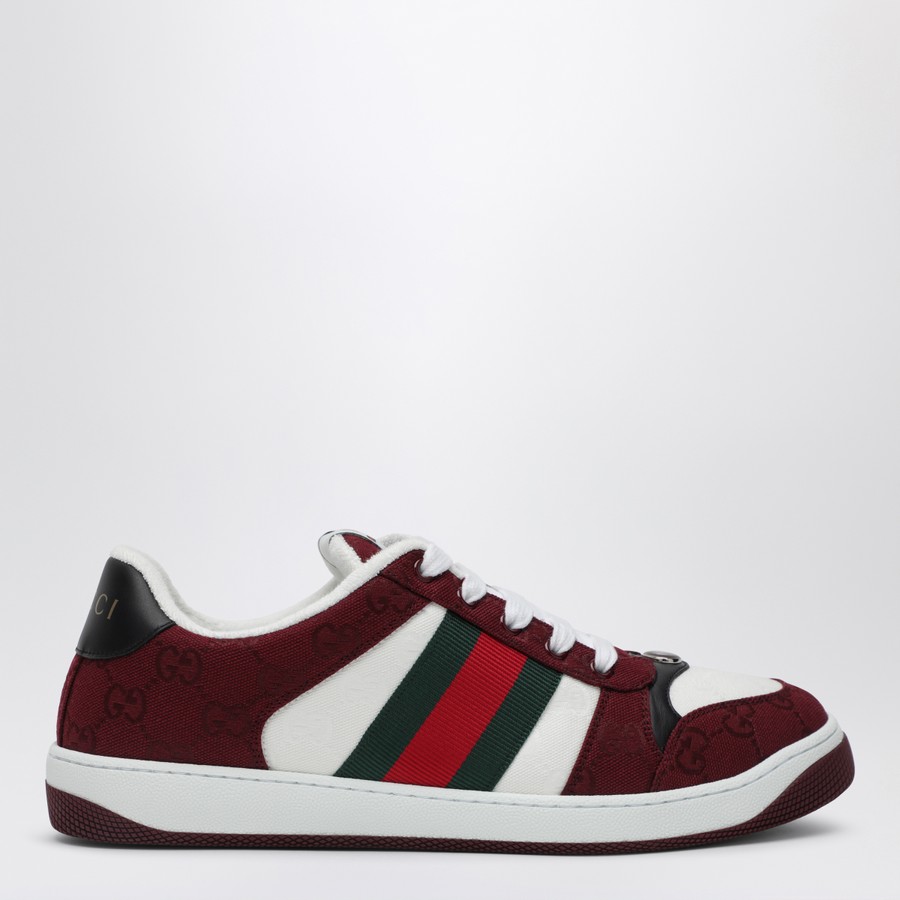 スニーカー GUCCI SCREENER SNEAKERS IN ROSSO ANCORA GG FABRIC GUCCI Screener Sneakers in Rosso Ancora GG fabric | TheDoubleF