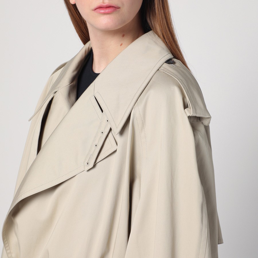 Balenciaga Beige cropped trench coat in cotton twill