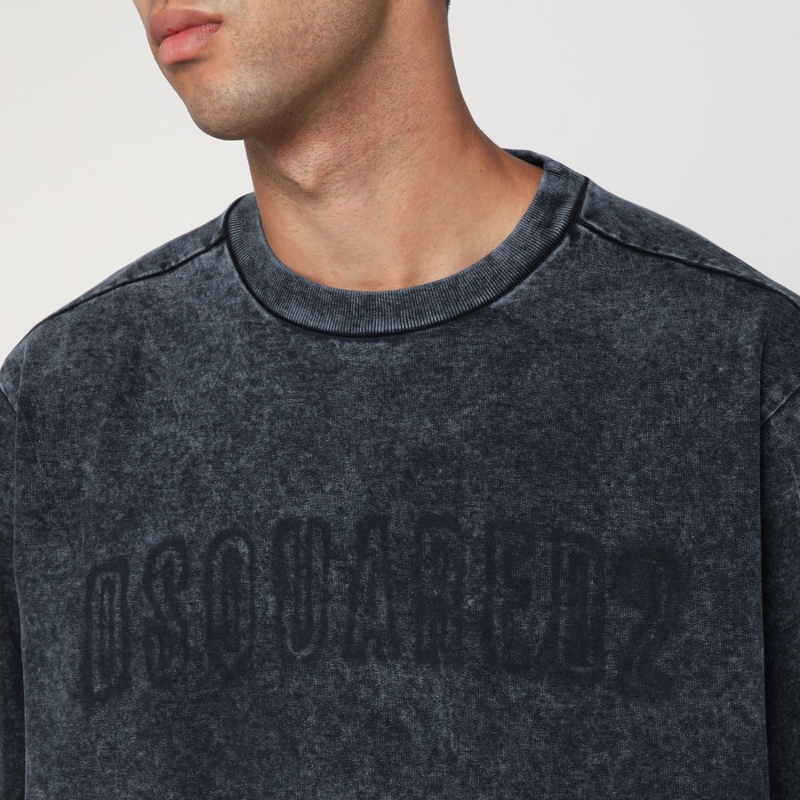 Tシャツ・カットソー Dsquared2 Washed Grey T-Shirt With Logo Dsquared2 Washed grey T-shirt with logo | TheDoubleF