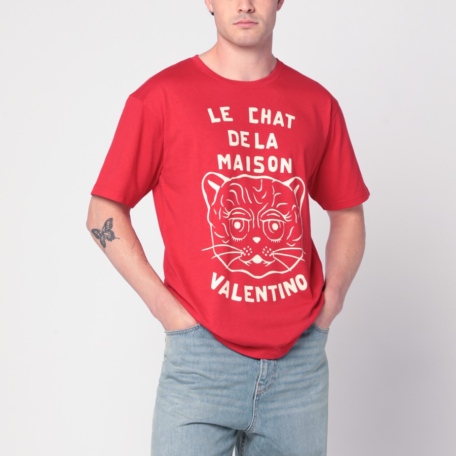 VALENTINO Le Chat de la Maison プリント Tシャツ 0400022893403_BLACK?wid=600&