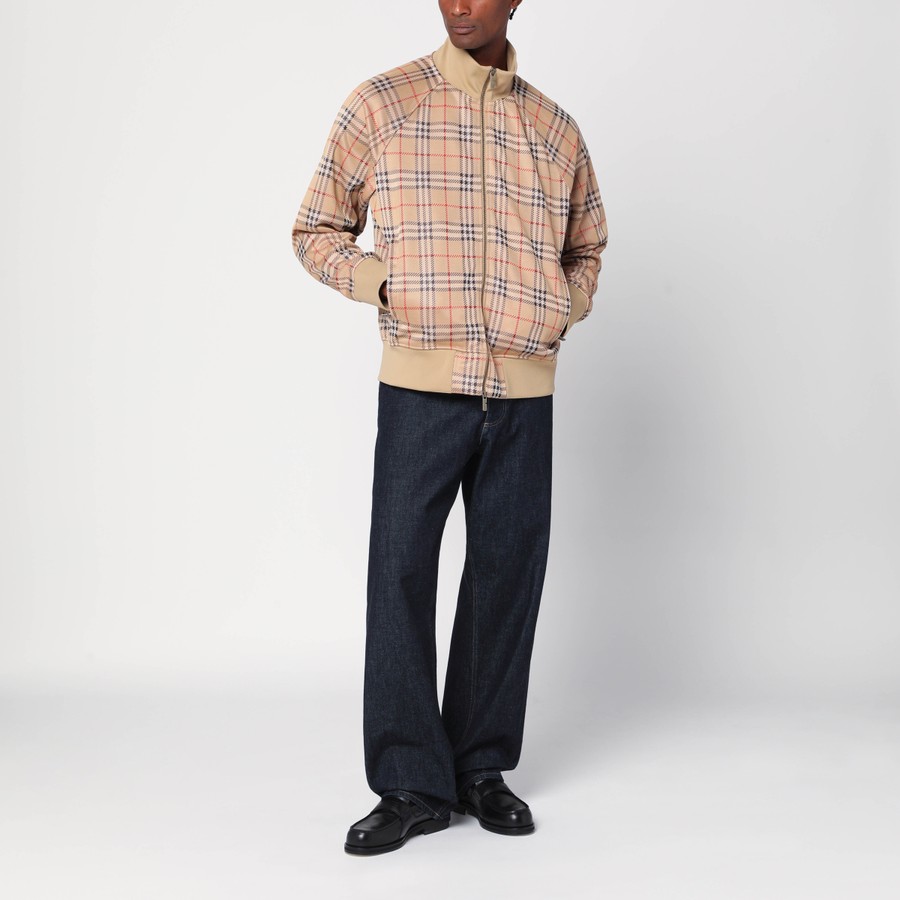 スウェット・トレーナー Burberry Beige Sweatshirt With Check Motif In Jacquard Burberry Beige sweatshirt with Check motif in jacquard