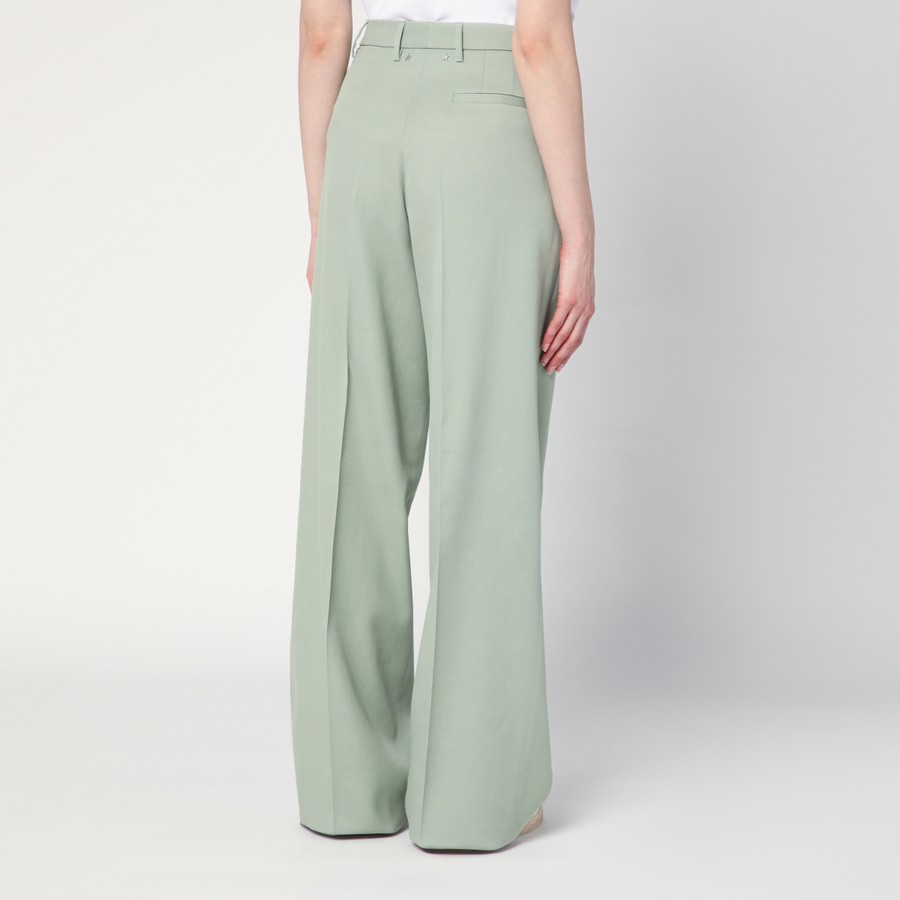 パンツ GOLDEN GOOSE Women Straight Pants GWP02182P001965 35375 GREE Golden Goose Wide-leg light green wool trousers | TheDoubleF