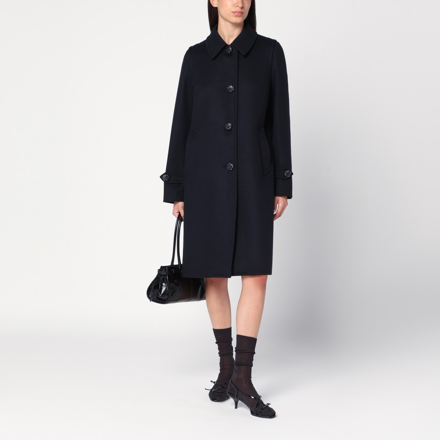 Prada Single-breasted blue wool coat | TheDoubleF