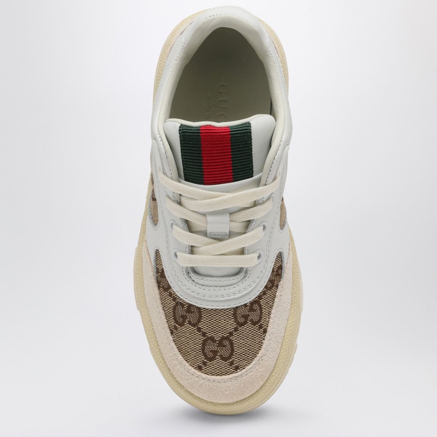GUCCI Re-Web Sneaker in ivory/beige/ebony GG fabric | TheDoubleF