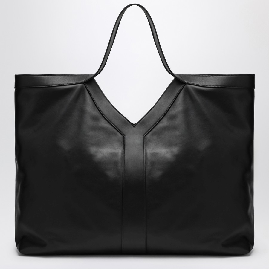 Saint Laurent Maxi Y tote bag black pebbled leather | TheDoubleF