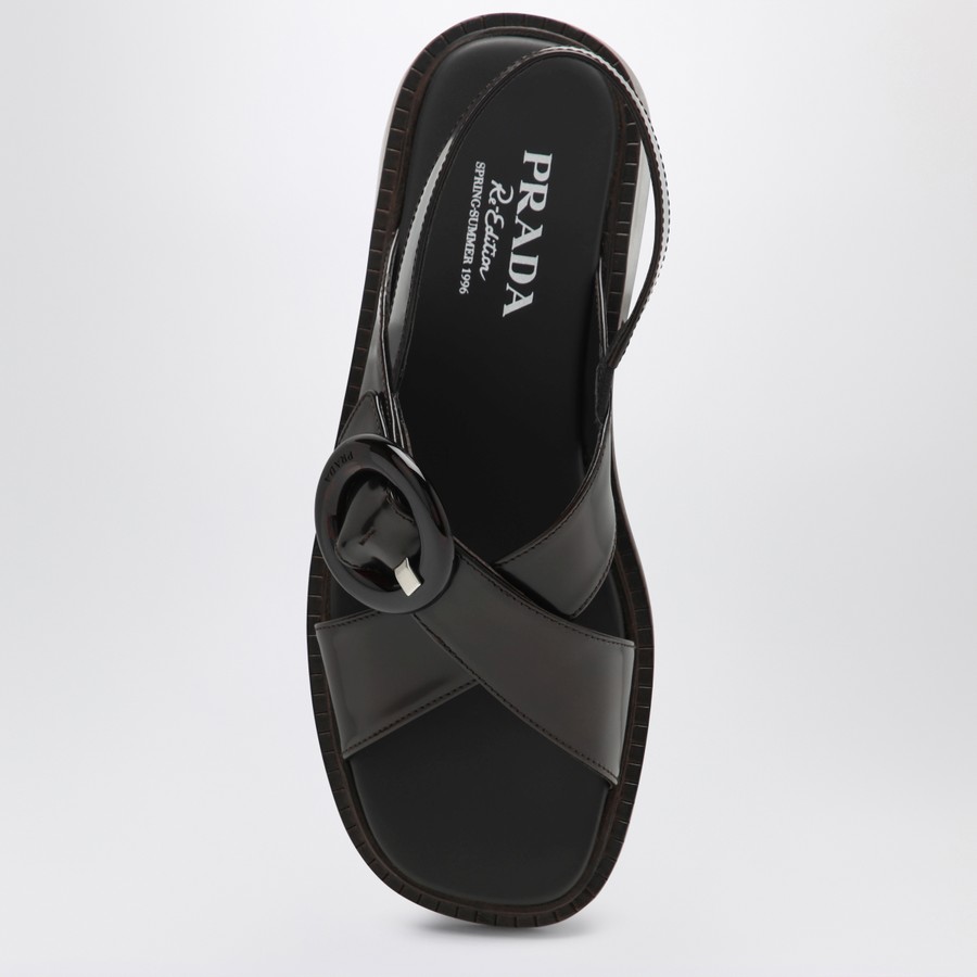 シューズ・サンダルその他 Prada Brushed leather sandals with a burnt color buckle Prada Brushed leather sandals with a burnt color buckle