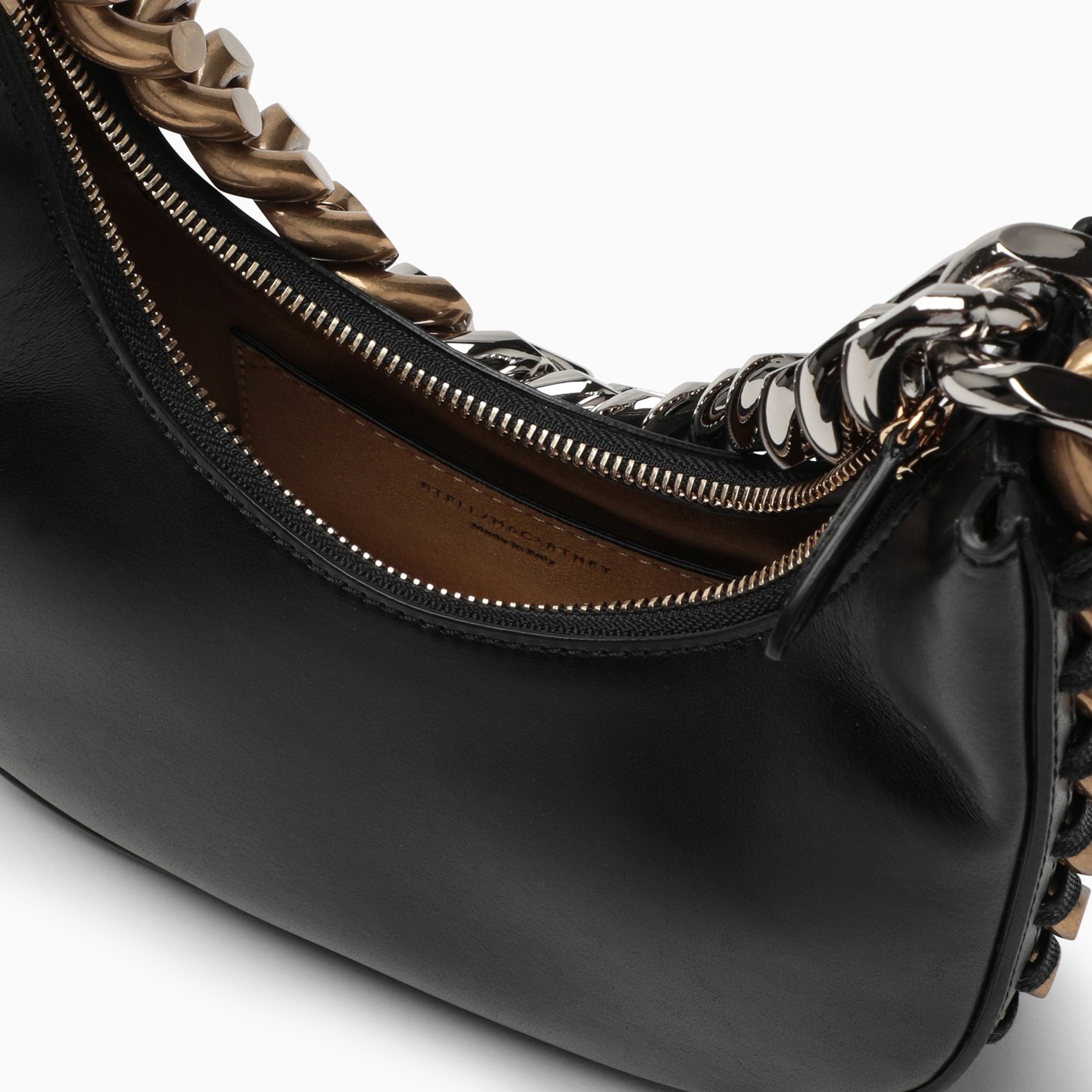 Stella McCartney Frayme mini black bag in faux leather TheDoubleF