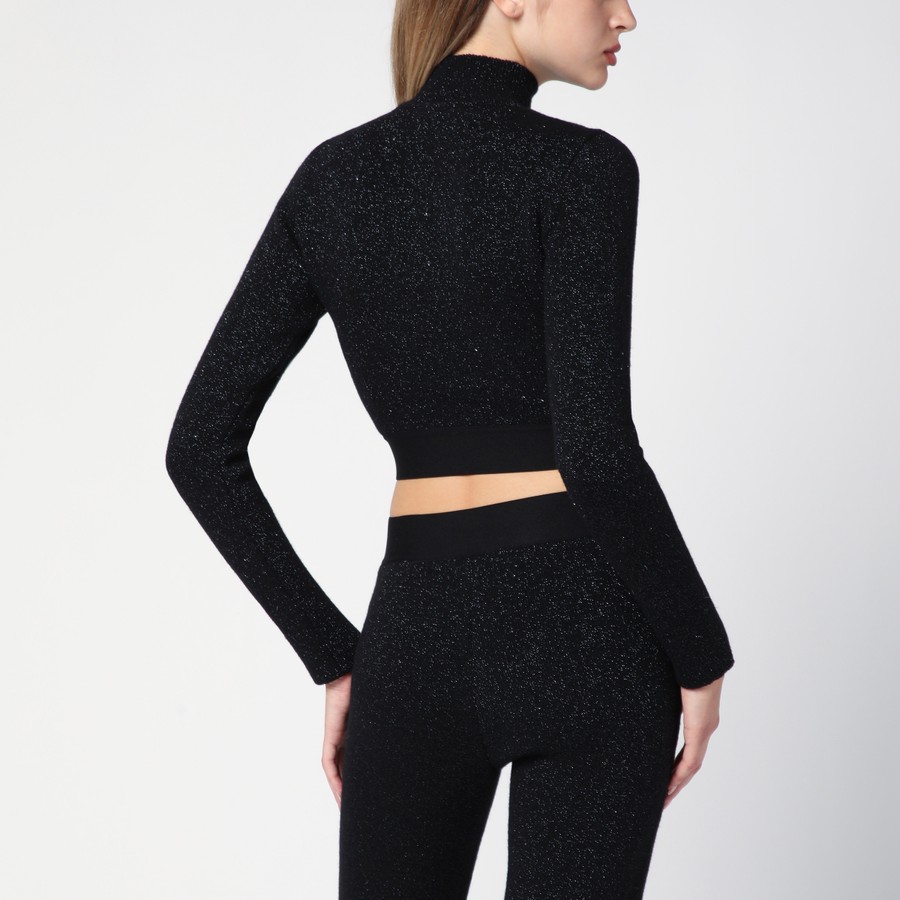【関税&送料込】Palm Angels Black Lurex Viscose Blend Trouse Palm Angels Black lurex viscose blend jumper | TheDoubleF